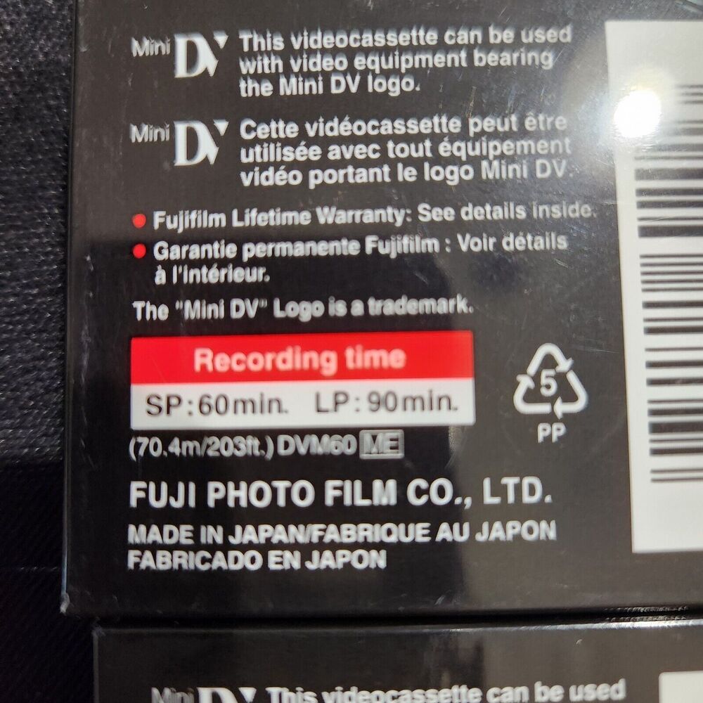 Fujifilm DVC Mini DV DVM60 60 min SP60 90 min LP90 Sealed NEW 2 - Picture 4 of 4